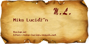 Miks Lucián névjegykártya